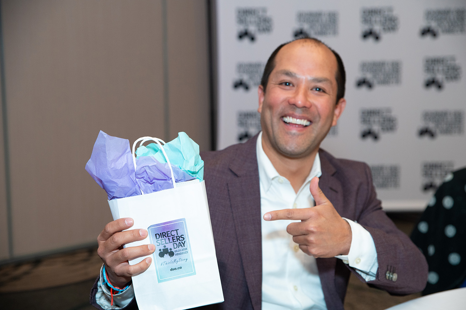 member with bag